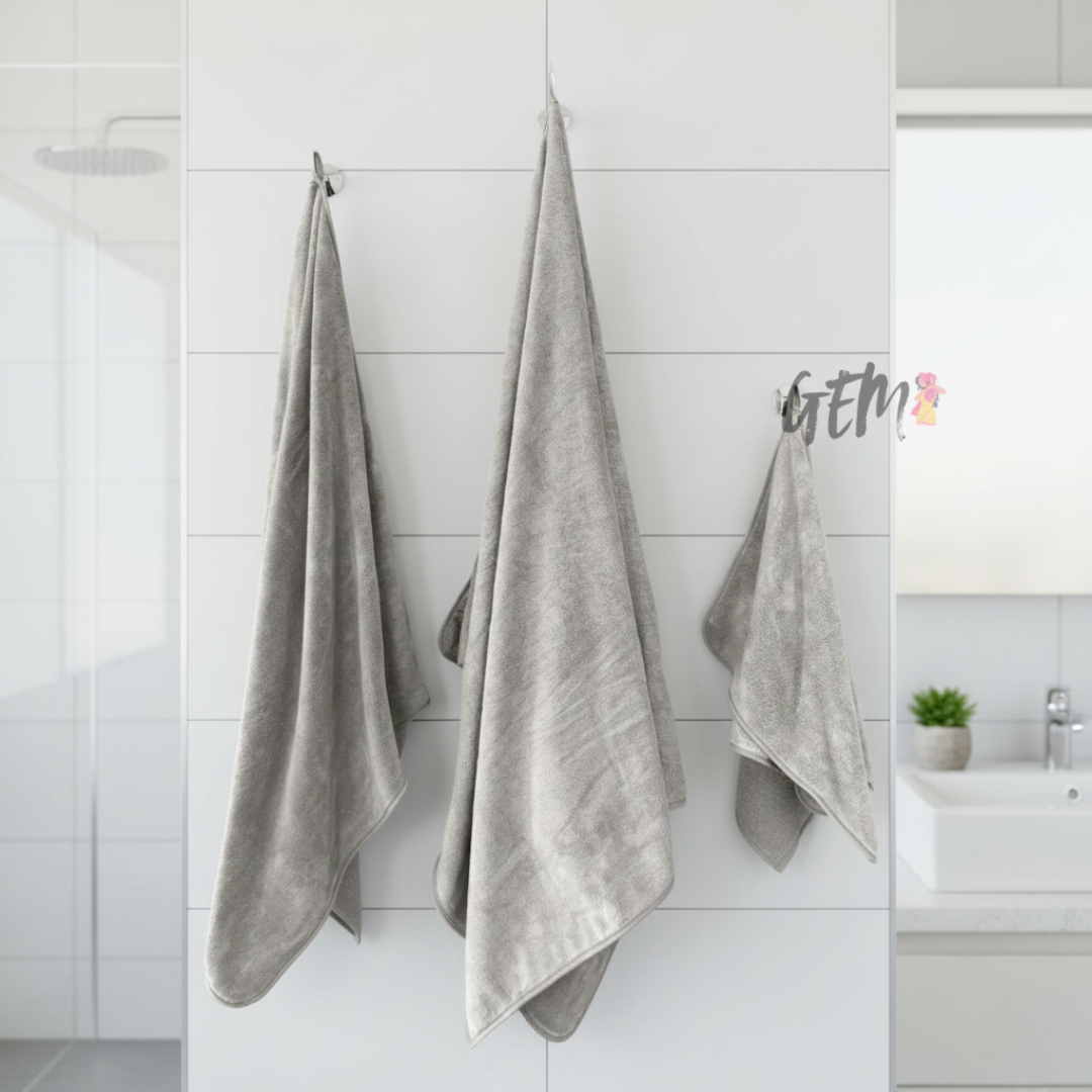 Set de Toallas 3 Piezas – Secado Rápido y Alta Absorción (Promo 2x1)